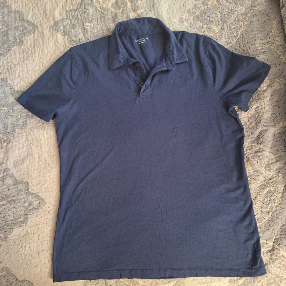 Men's Structure SlimFit Blue Shirt Size L